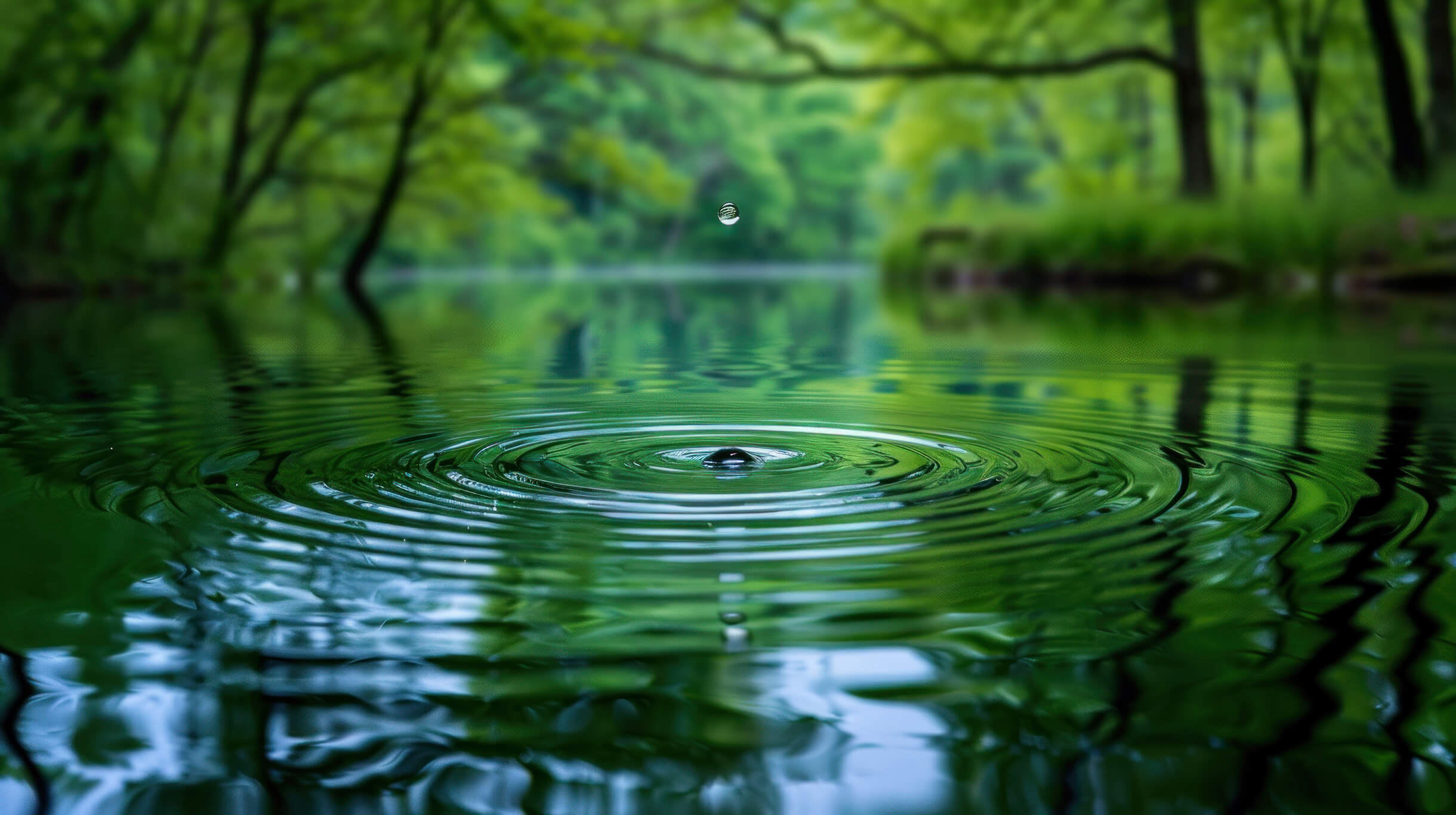 Natural water landscape representing positive impact