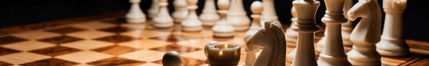 Chess pieces on a board