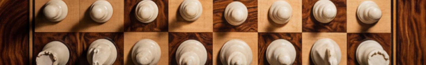 Chess pieces on a board