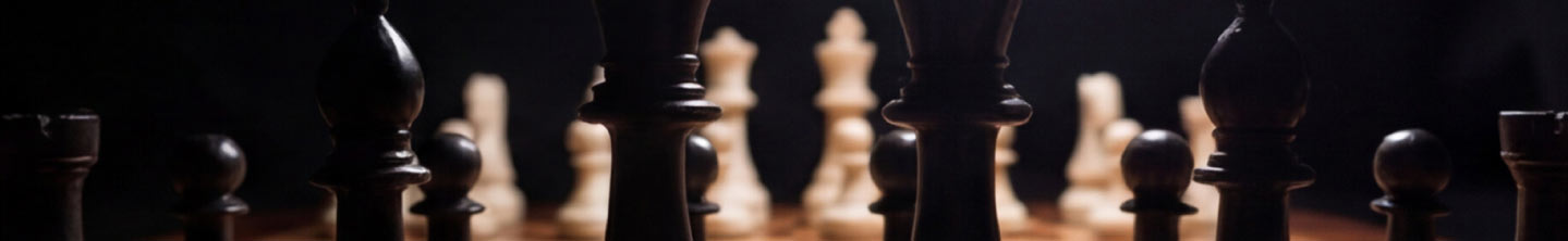 Chess pieces on a board
